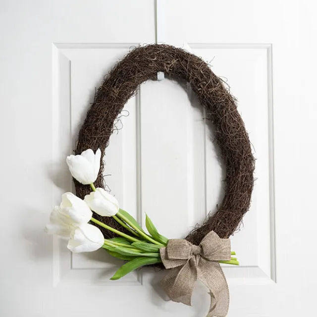 Oval Wreath Grapevine & Twig Mix Natural Brown (50cmH)
