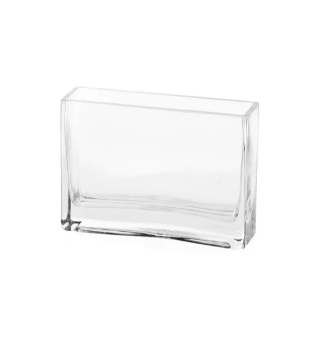 Glass Rectangle Vase Clear (5x15x15cmH)