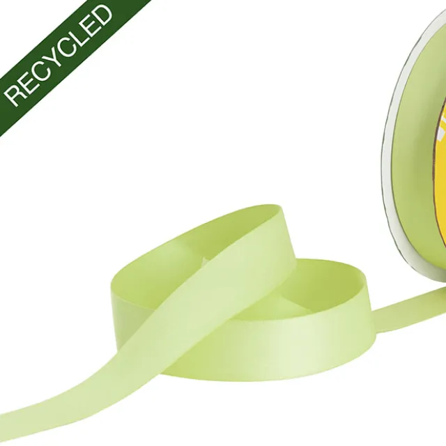 Cotton Ribbon Recycled rPET Material Pistachio (25mmx25m)