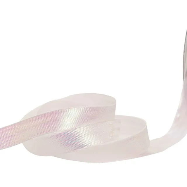 Ribbon Taffeta Iridescent Metallic White (15mmx25m)