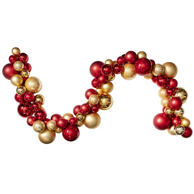 Elegant Bauble Garland Red & Gold (180cmL)