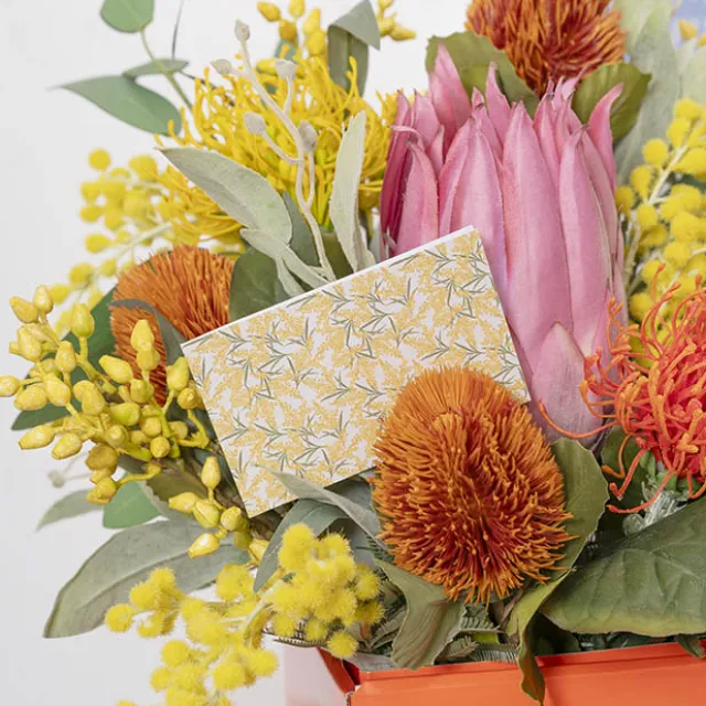 Artisan Gift Card & Envelope Wattle Pk25 (10x6.5cmH)