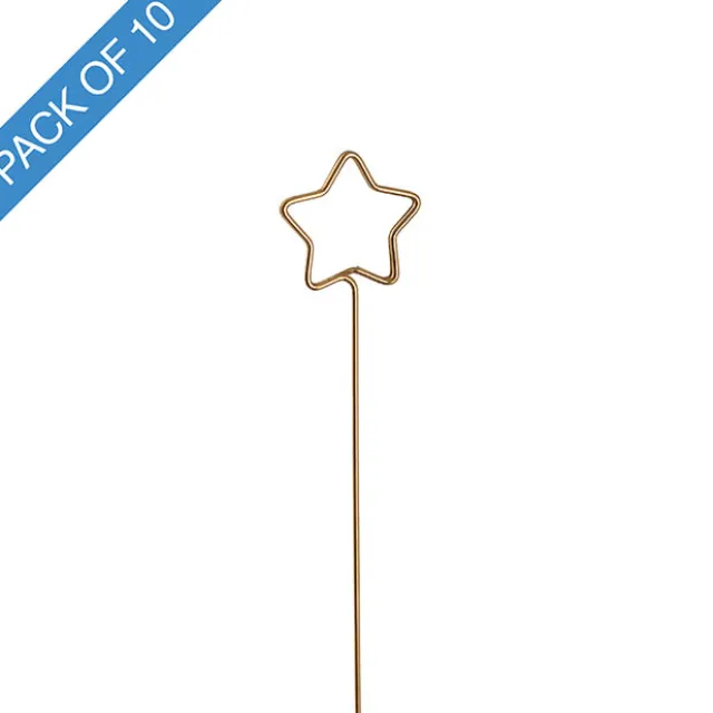 Pick Card Holder Metal Star Gold Pack 10 (3.2cmx34cmL)