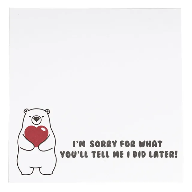 Cards White I'm Sorry For What I Did Bear (10x10cmH) Pk 50