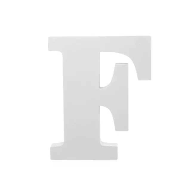 Single Wooden Letter "F" White (18cmH)