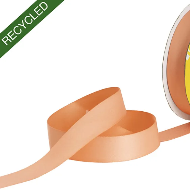 Cotton Ribbon Recycled rPET Material Peachy Keen (25mmx25m)