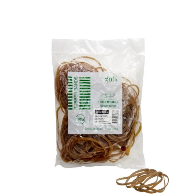 Rubber Bands Natural Bag 100g Size 32 (75mmLx3mmW)