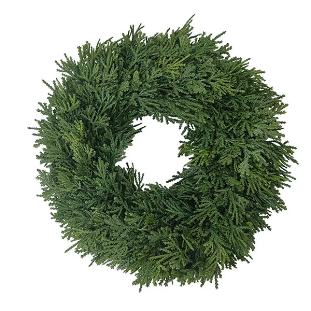 Cedar Pine Wreath Candle Ring Green (25cmD)