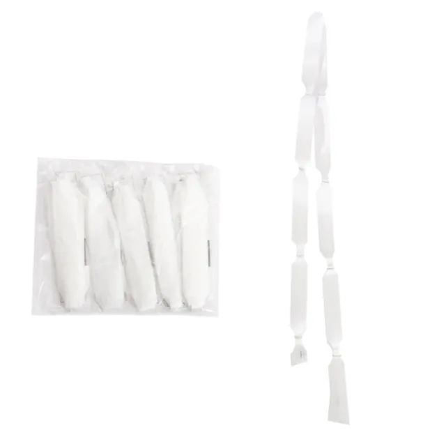 Ribbon Pull Bow Pom Pom White (18mmx8.75cmD) Pack 5