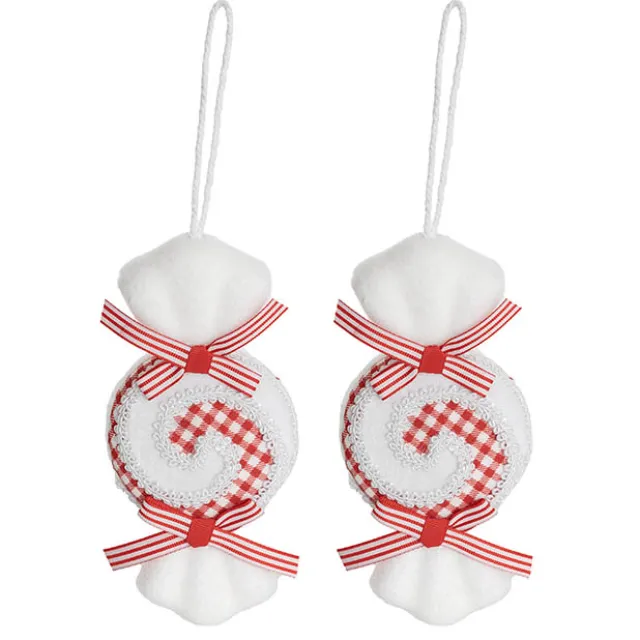 Hanging Swirl Candy Pack 2 Red & White (7.5x16cmH)