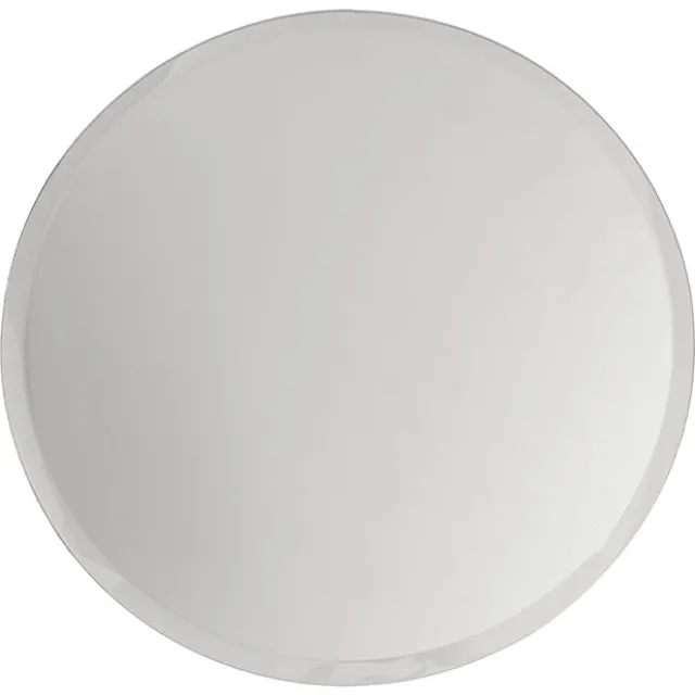 Round Mirror Glass Bevelled Plate Pack 2 Silver (40cmD)