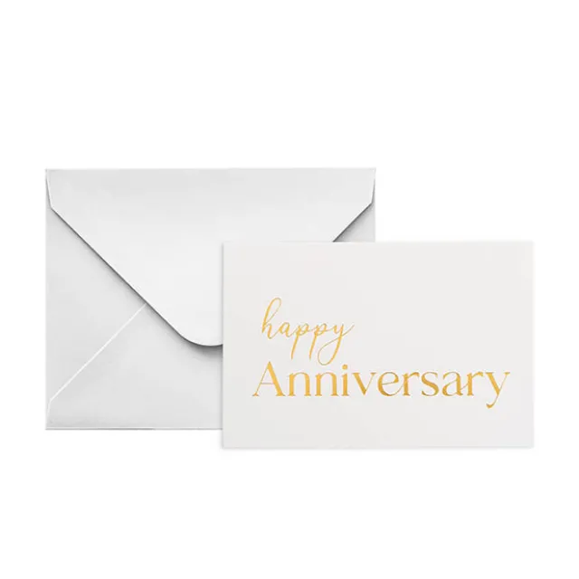 Gold Foil Card & Envelope Anniversary Pack 25 (10x6.5Hcm)