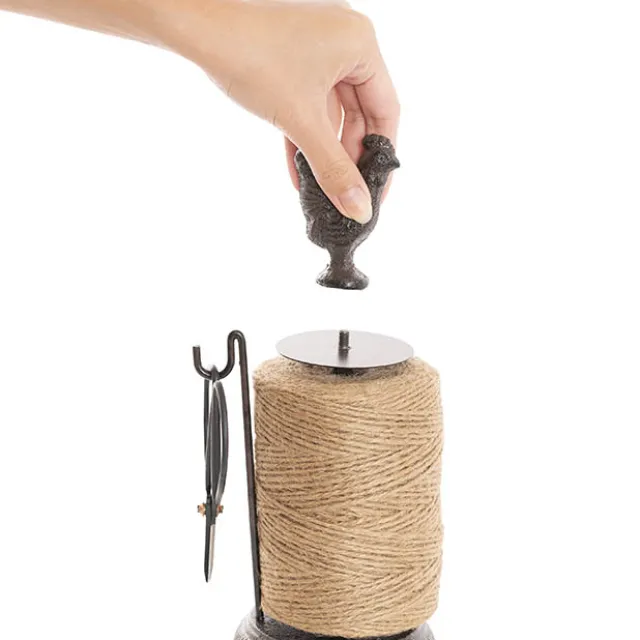 Jute String Ornamental Holder Rooster & Scissors (12x26cmH)